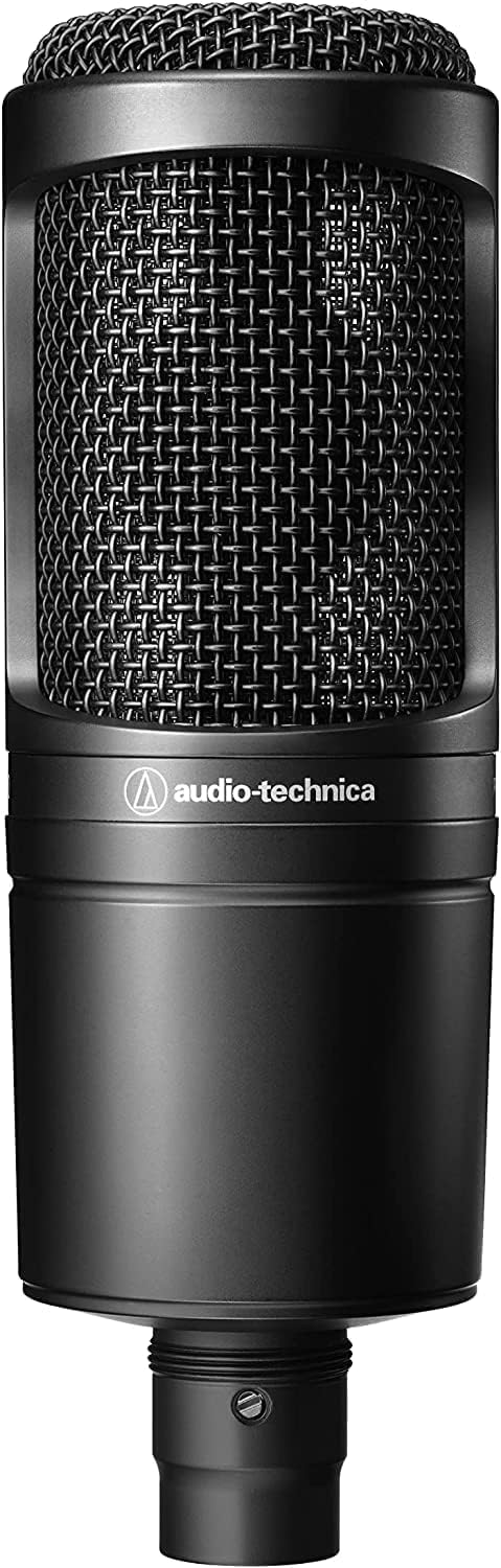 Audio-Technica 2020 Kondensatormikrofon mit Nierencharakteristik Schwarz Black XLR, Black XLR