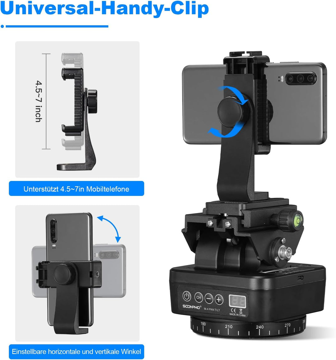 Soonpho M4 Panorama Stativkopf Motorisierter Kopf Kameras Remote Control Pan Tilt Motorized Head 360