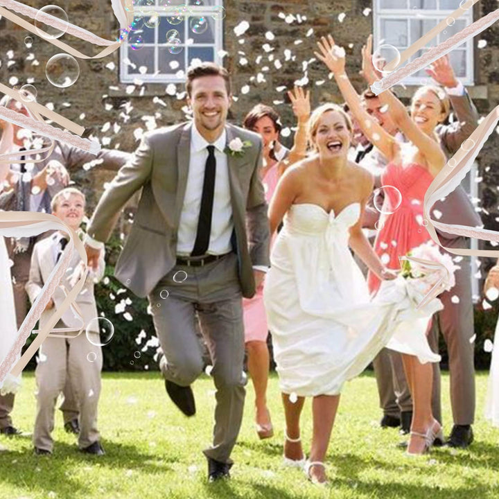 TIHOOK 50 Stk Wedding Wands, Zauberstäbe Hochzeit Luftschlangen, Wedding Wands mit Glocke, Seidenfee