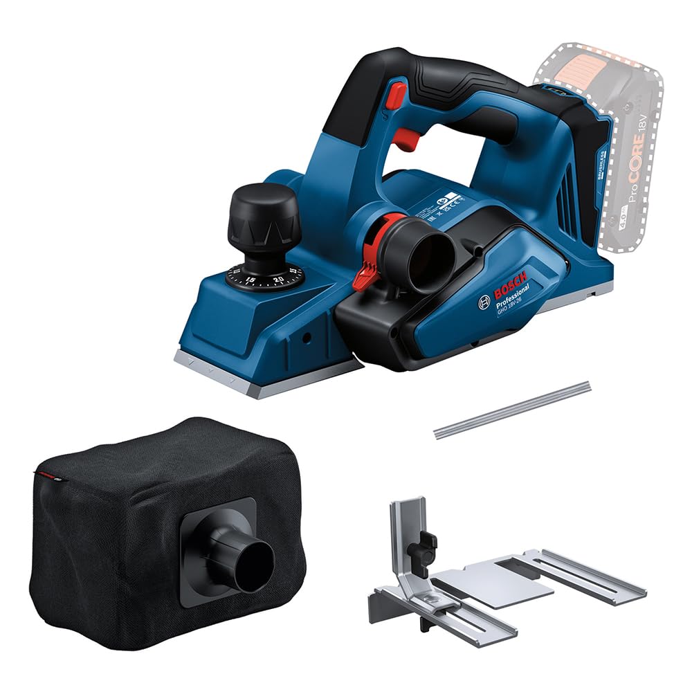 Bosch Professional 18V System Akku-Hobel GHO 18V-26 (bürstenloser Motor, inkl. Staubbeutel, Parallel