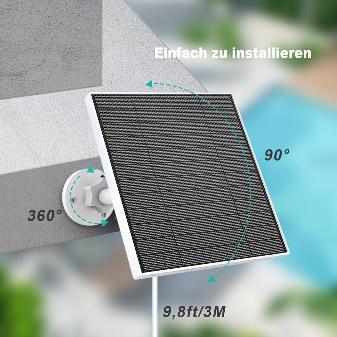 Solarpanel für Eufy Kamera, 5W Solarmodul für Eufy Kamera kompatibel mit Eufycam 3/3C/2/2 Pro/2C/2C