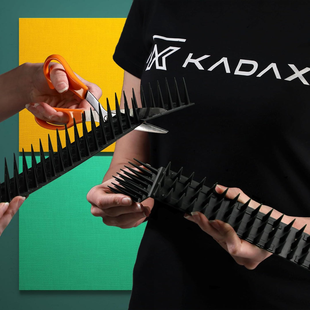 KADAX 12er Set Vogelabwehr Spikes, Kunststoff, 51x4x3,5 cm, 3-reihig, für Tauben, Katzen, Marder, Za