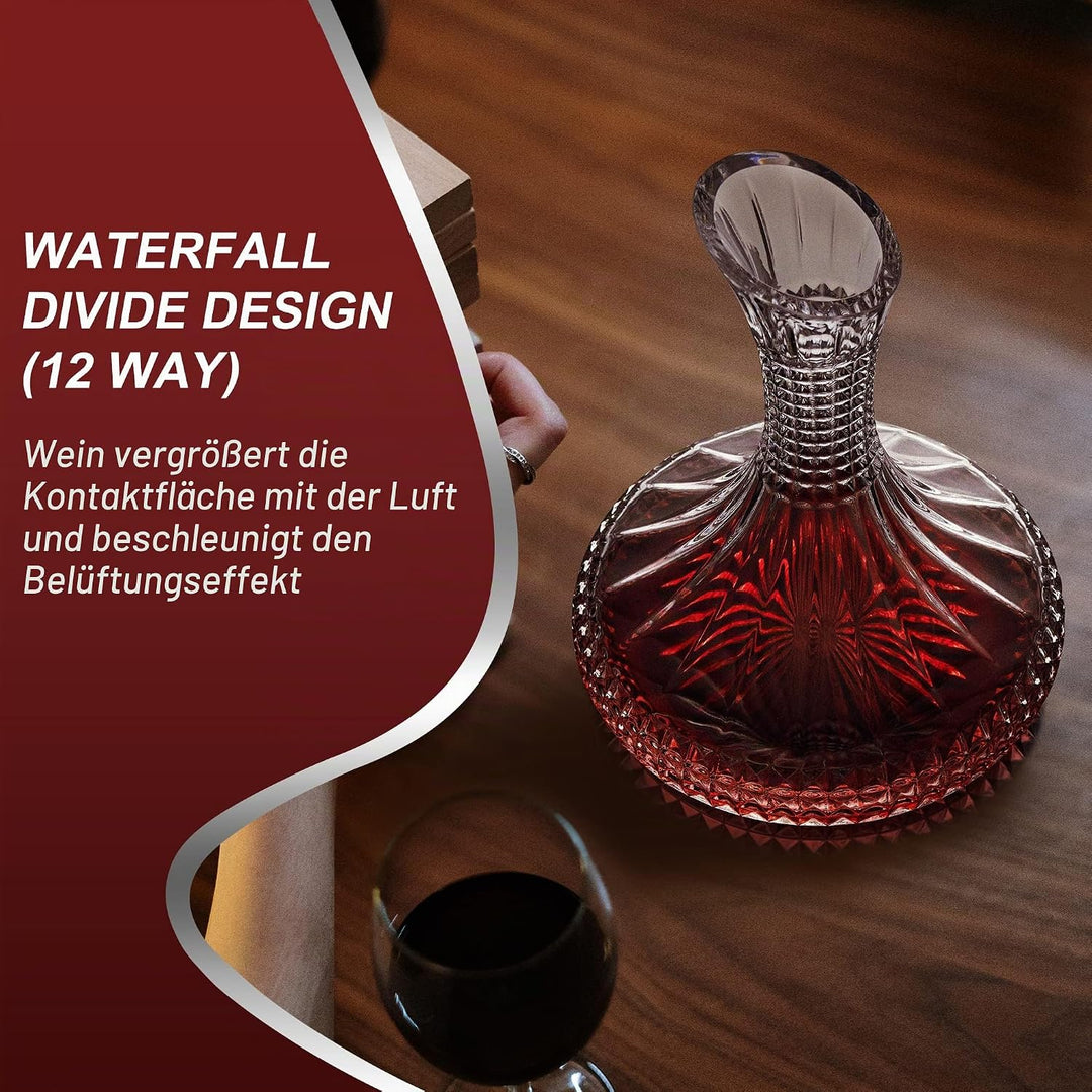 Paysky Dicker Weindekanter mit Geschenk-Box, Kristallglas, gravierter Dekanter, elegantes Geschenk u