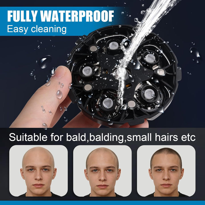 3 Stück Ersatzrasierkopf für DOAO Kensen JoyKoi Kibiy AEXIRI Shaver, Magnetische 6D Kopfrasierer für