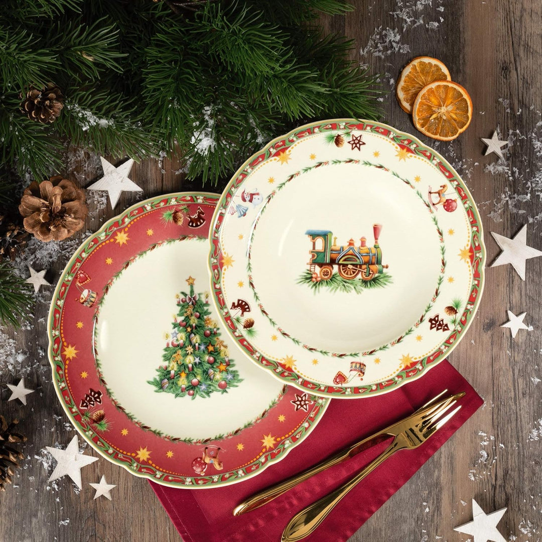 Seltmann Tafelservice 12-teilig | Marieluise elfenbein Weihnachtsnostalgie | Seltmann Weiden, Rot