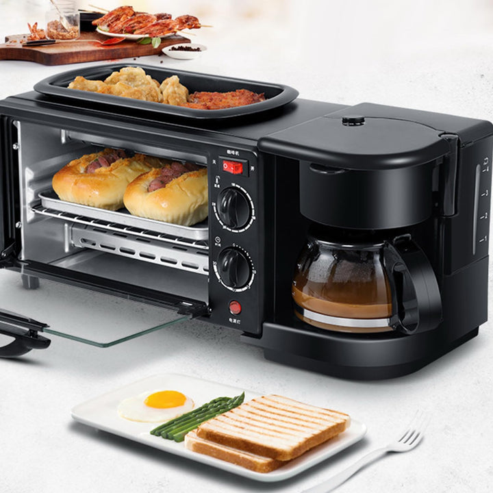 3 in 1 Multifunktions-Frühstückszubereiter, Mini Backofen und Antihaft-Bratpfanne, 9 L Mini Ofen, 30