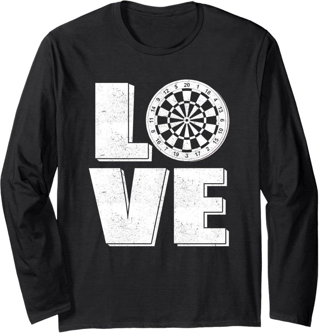 Love Darts Dartspieler Darten Dartscheibe Dartpfeile Langarmshirt