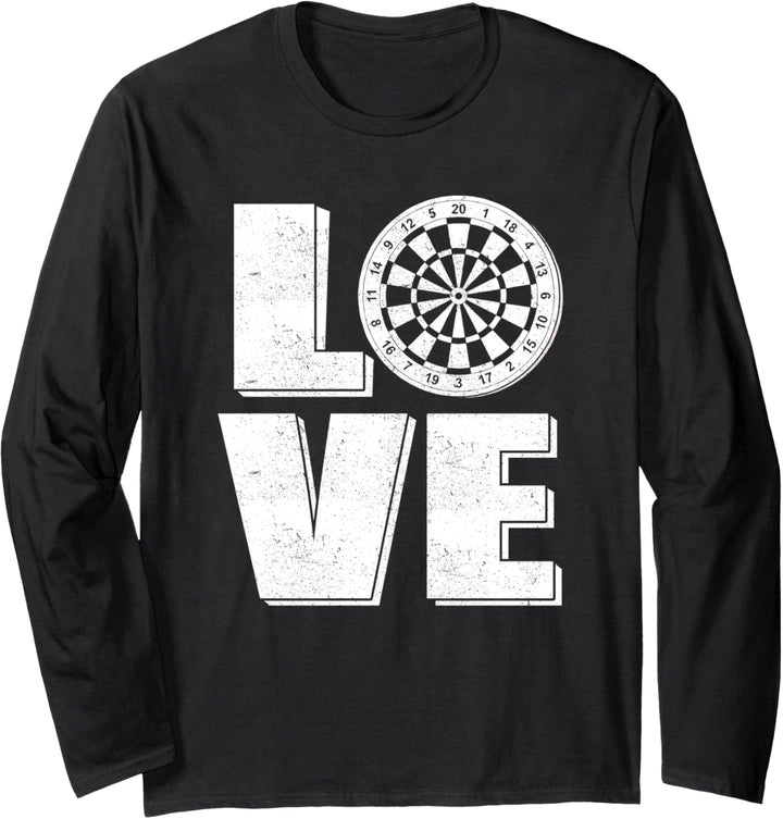 Love Darts Dartspieler Darten Dartscheibe Dartpfeile Langarmshirt