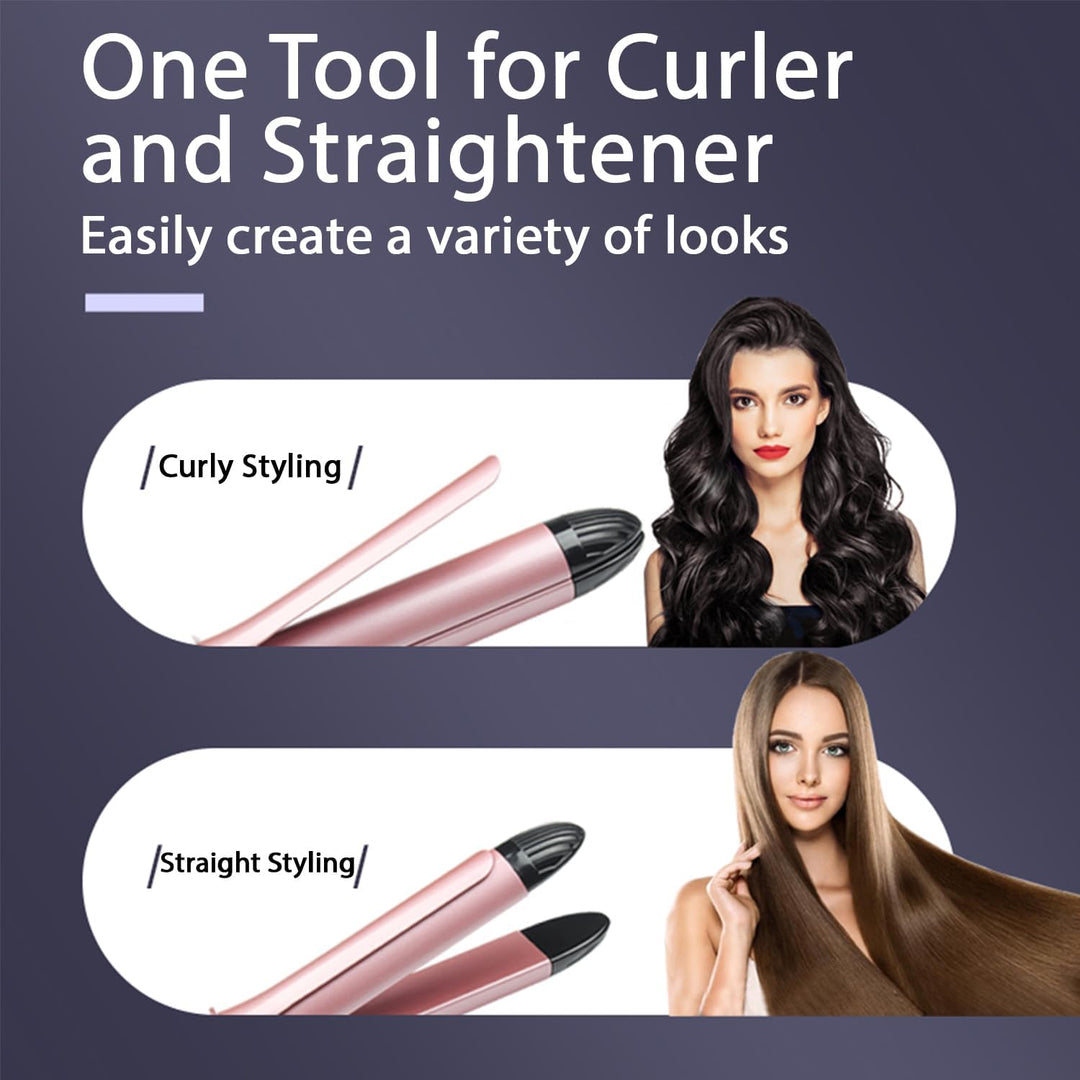 Glätteisen Haarglätter 2 in 1 Lockenstab mit 30 mm Platte Keramik Glätter, Glätteisen Locken und Rot