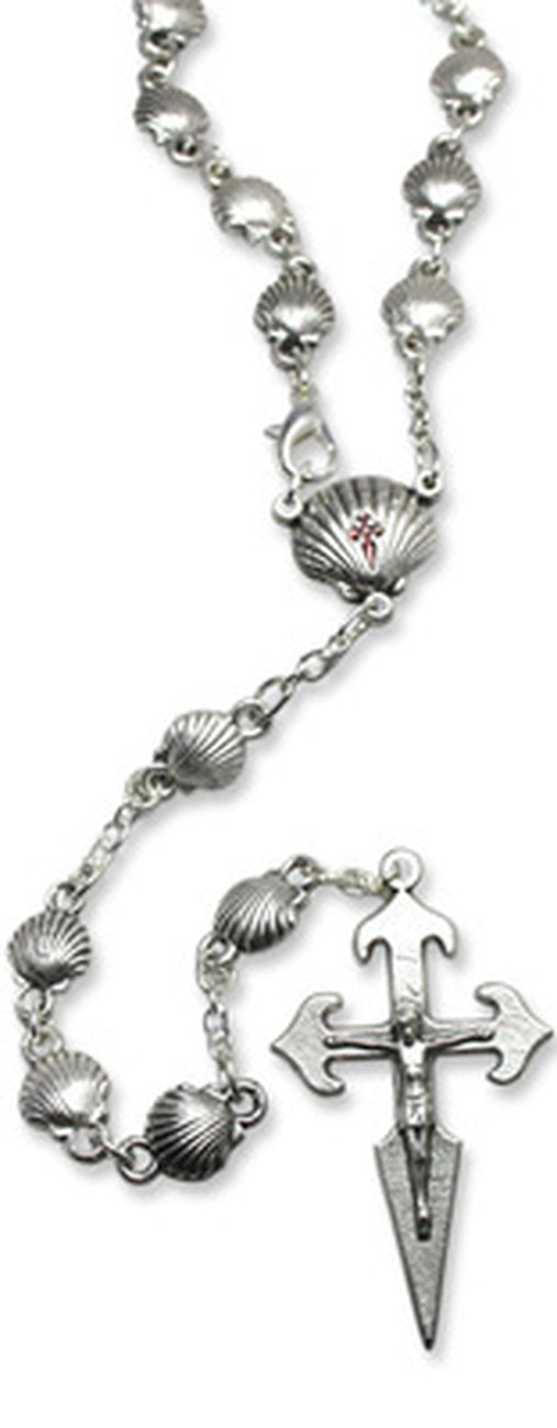 Rosenkranz mit Jakobuskreuz und Jakobsmuscheln ca. 60 cm