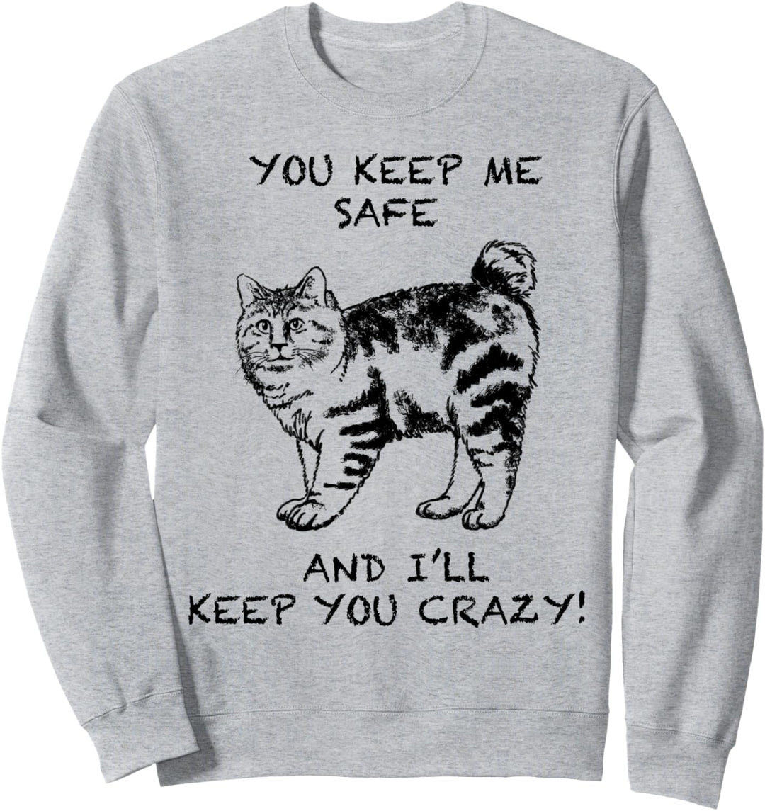 Bobtail Lustige Katze Zitat Hand gezeichnete Kunst Sweatshirt
