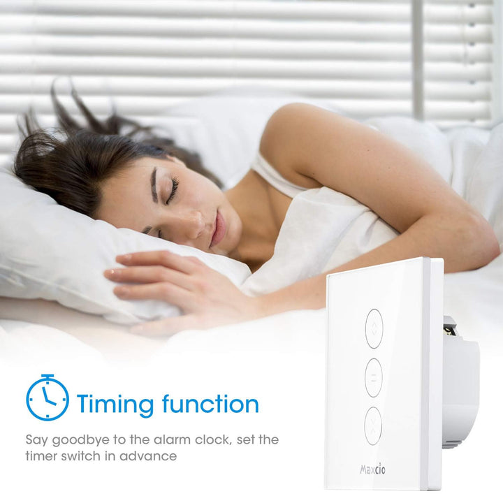 【Schaltbares LED】Smart Rolladen Zeitschaltuhr, Maxcio WiFi Jalousien Vorhang Schalter, Kompatibel mi