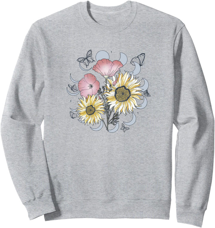 Wildflowers Butterflies Lunar Cycle Sweatshirt