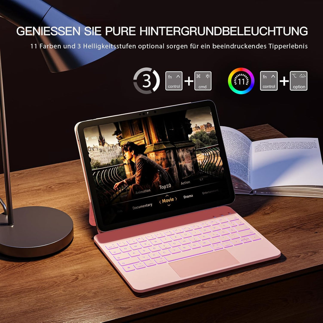 Magic Tastatur für iPad A16 11. Gen 2025/10. Gen 10.9" 2022, Magnetische Freischwebende Design, Mult