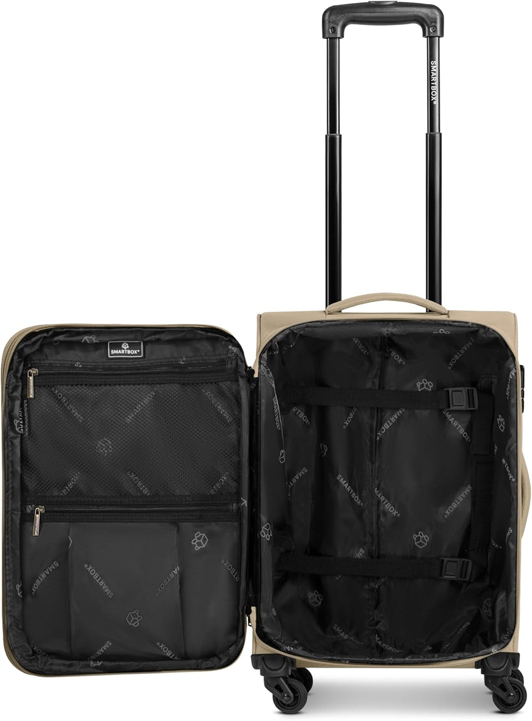 SMARTBOX Weichgepäck Kabinen-Koffer für Damen & Herren | Kleiner Cabin-Trolley 36 x 23 x 57 cm | 4 R
