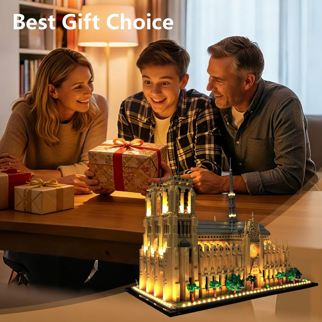 Premium LED-Lichtkit kompatibel mit LEGO 21061 Notre-Dame de Paris – Warme Beleuchtung für das Archi