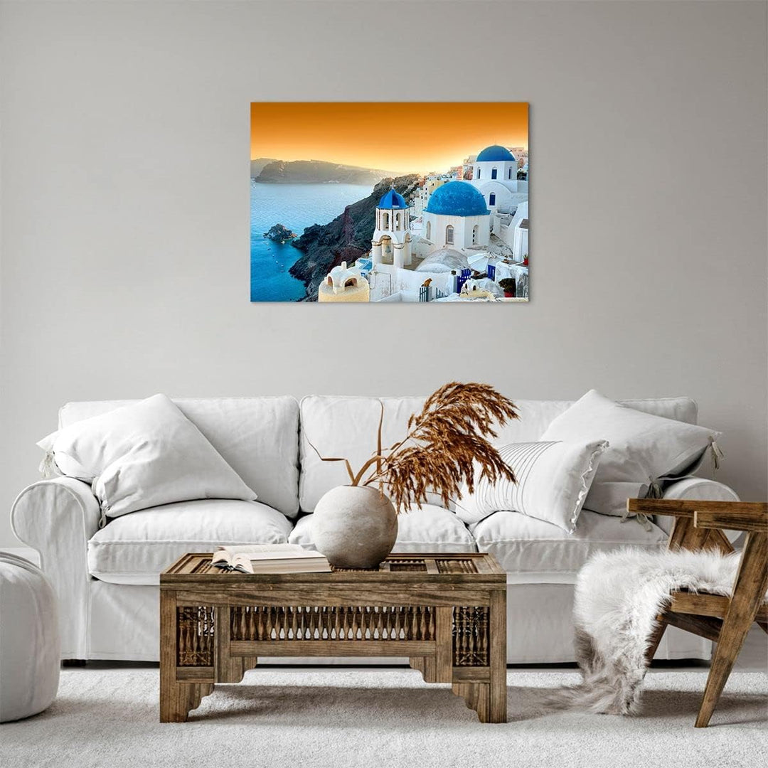 Bilder auf Leinwand Santorini Griechenland Urlaub Insel Leinwandbild 70x50cm Wandbilder Dekoration W