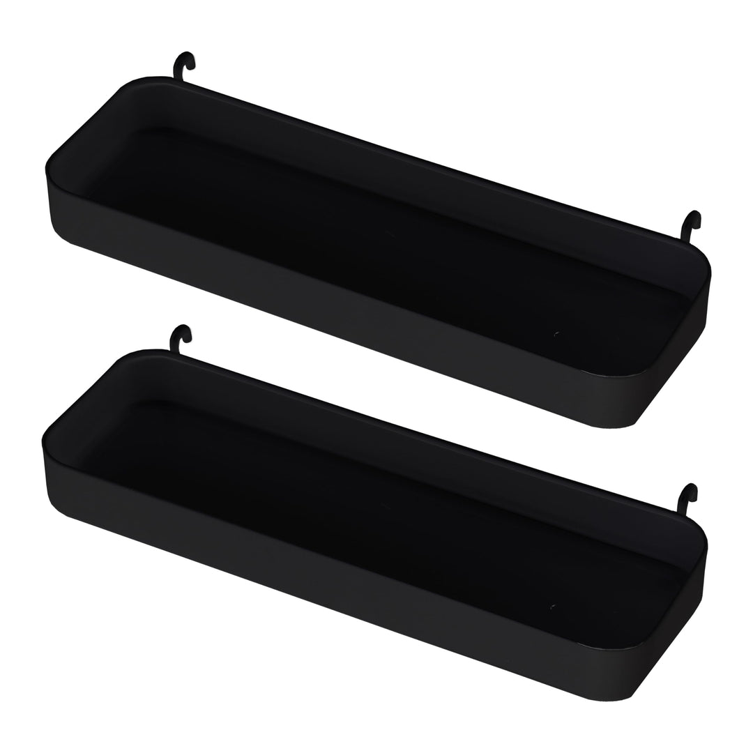 Ikea SKADIS Regal (passend für SKADIS Stecktafel), Schwarz, 28 x 9 x 3 cm, 805.699.41 – 2er-Set