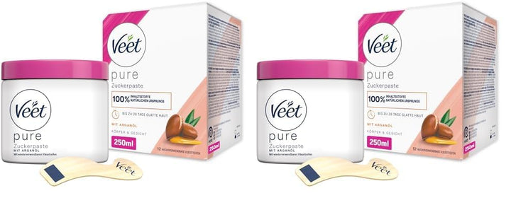 Veet Pure Zuckerpaste mit Arganöl - Sugaring Paste für die Haarentfernung an Körper & Gesicht - 1 x