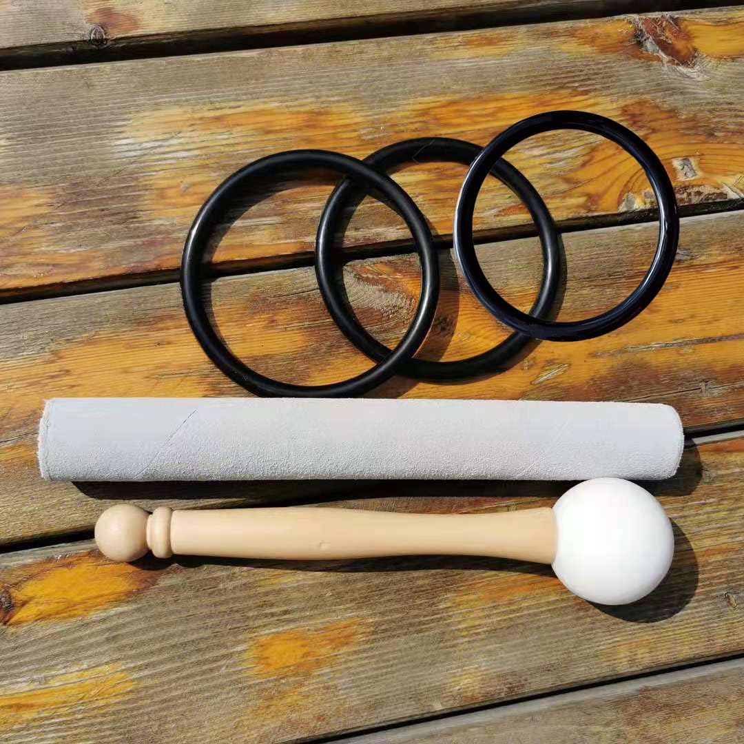 Hye-eun Kristall Klangschalen Set 3 Stück,8-12zoll AFC Note 432 Hz Crystal Singing Bowls Set, Medita