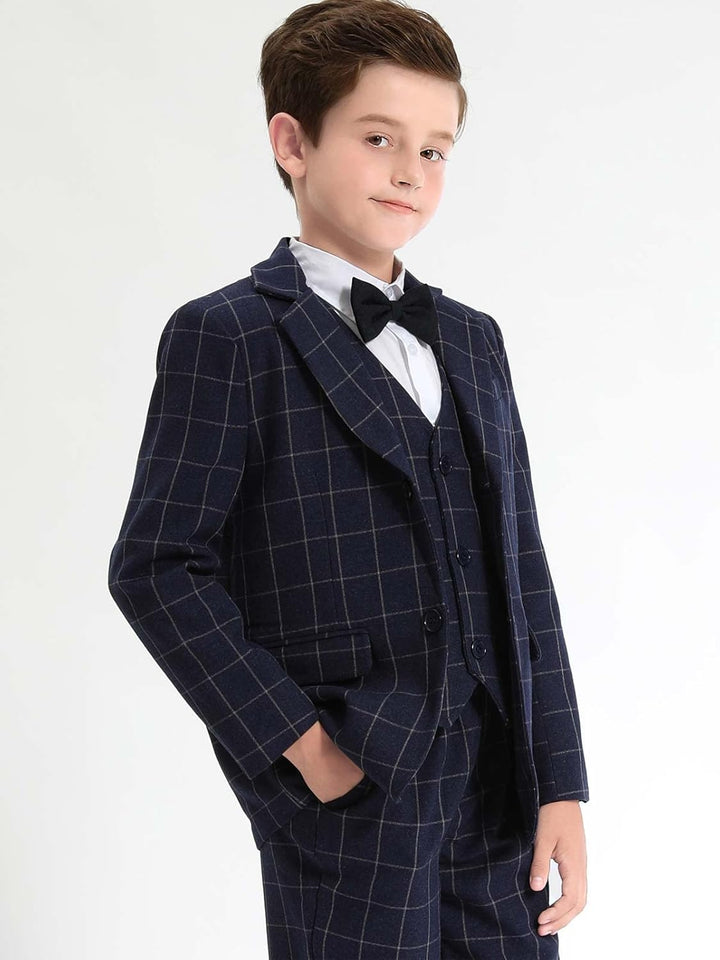 mintgreen Jungen Anzug Blazer 2PCS Gentleman Tuexdo Sätze Blazer + Hose + Fliege 5-12 Jahre 140-146