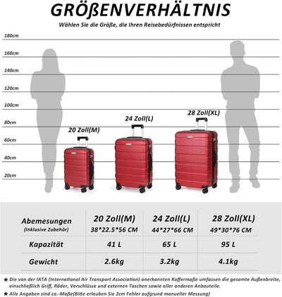 TAN.TOMI Kofferset 3 Teilig Hartschale, Hartschalenkoffer, Koffer & Trolleys, Rollkoffer Reisekoffer