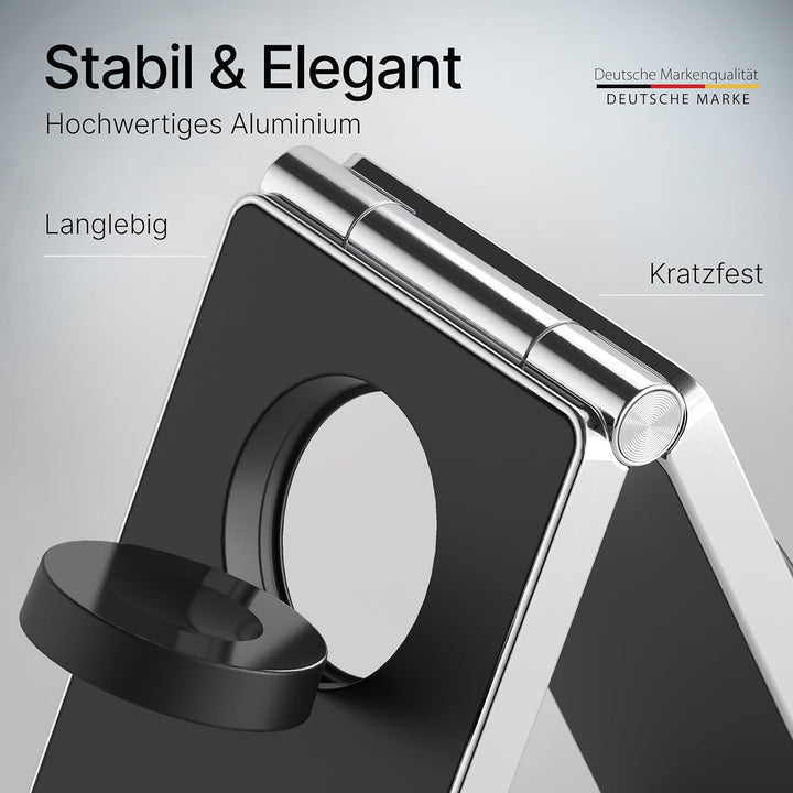 TEGLER 3-in-1 MagSafe Ladestation aus hochwertigem Aluminium für iPhone, Apple Watch & AirPods – Fal