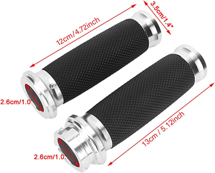 Gorgeri Motorrad Lenkergriffe, 1 Paar Universal Motorrad 25mm Handgriff Aluminium + Gummi Anti-Rutsc
