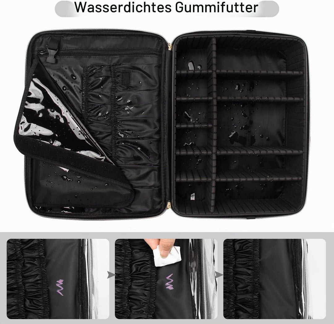 Relavel Extra Gross Make-up-Koffer, Professionelle Make-up-Tasche für Reisen &amp; Visagisten, Tragbare