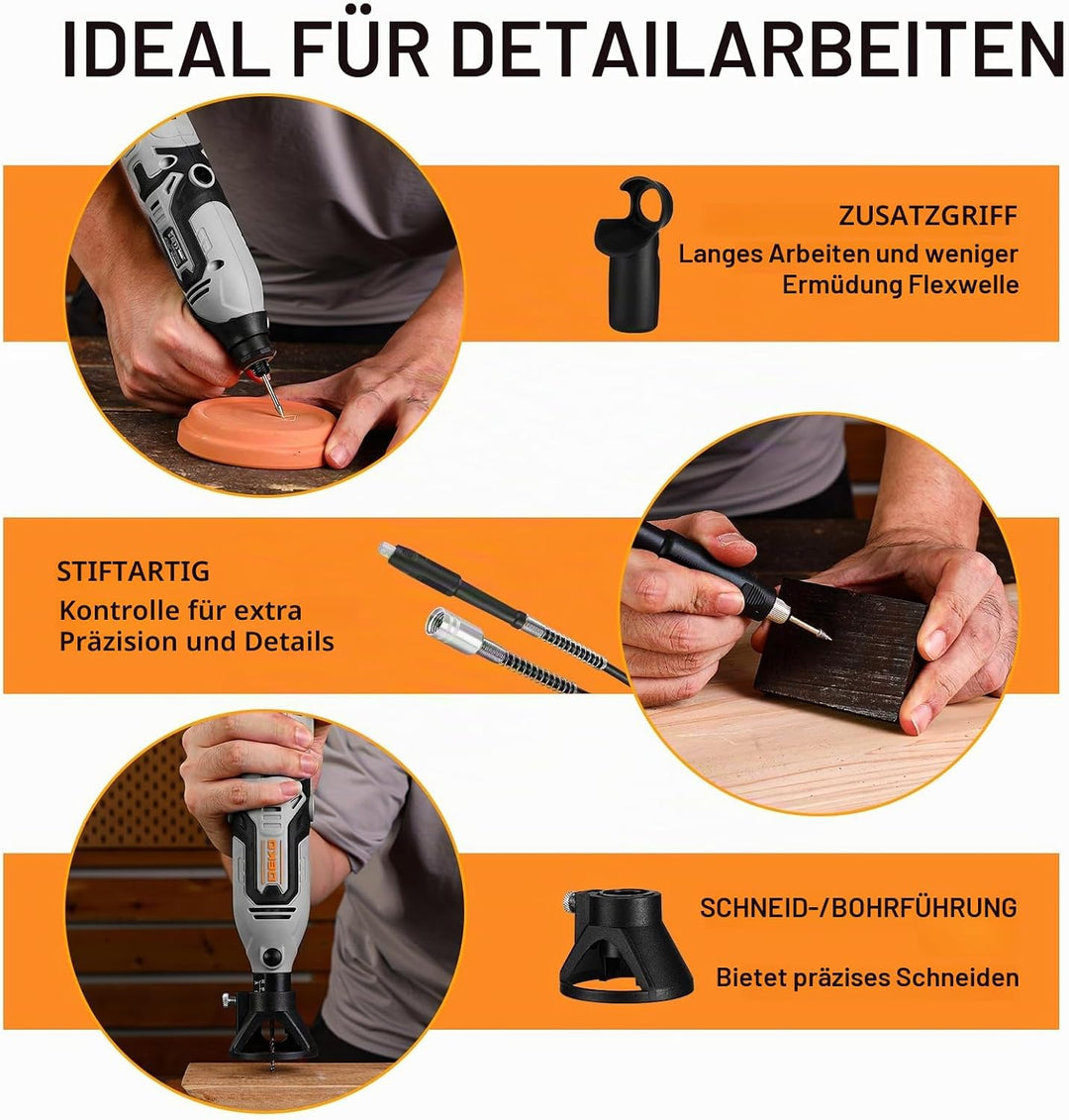 Multifunktionswerkzeug Rotationswerkzeug Gravur Gerät Mini Schleifer: DEKOPRO 170W 127 Zubehör Set V