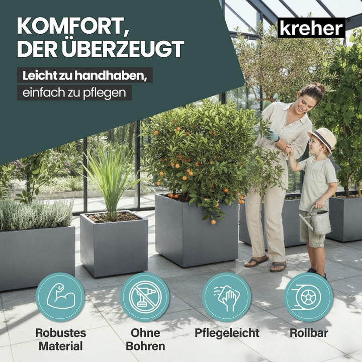 Kreher XL Pflanzkasten Millennium in verschiedenen Formaten und Farben. Tolle Naturstein Optik in Br