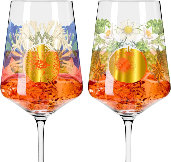 RITZENHOFF 2841017 Aperitif-Glas Sprizz 2er-Set 500 ml – Serie Sommerrausch Deluxe Nr. 17 + 18 mit b