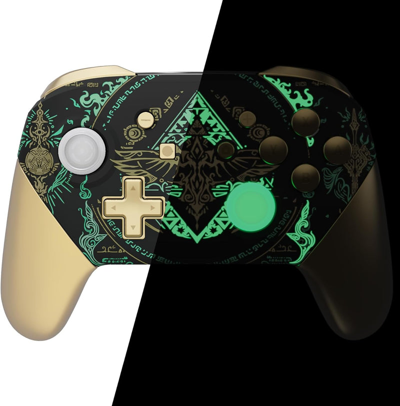 eXtremeRate Griff Hülle Set kompatibel mit Nintendo Switch Pro Controller, DIY-Ersatz Front Case/Bac