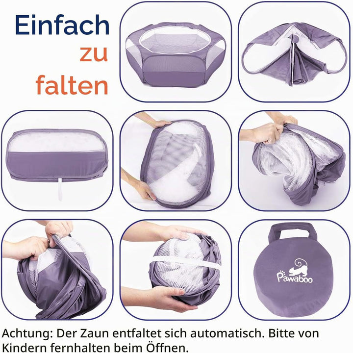 Pawaboo Kleintiere Freigehege, Wasserdicht Faltbar Kaninchen Freilaufgehege für Hasen Hühner Kätzche