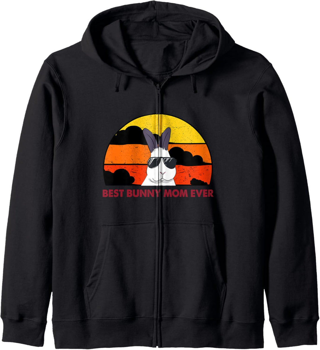 Hasen Retro Frauen Best Bunny Mom Ever Kapuzenjacke