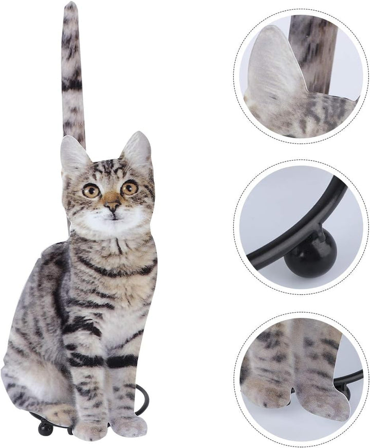 Hemoton Stehender Rollenhalter Küchenpapierhalter Grau Katze Figur Eisen Kunst Toilettenpapierhalter
