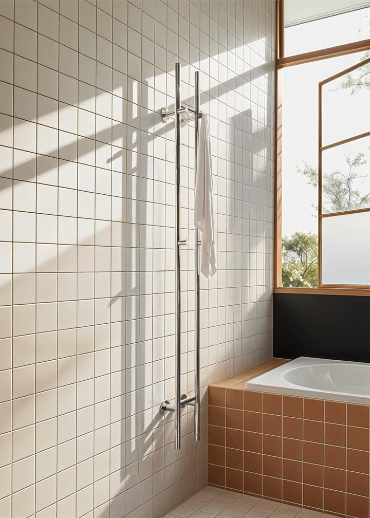 CREATE/WARM Towel Tube/Elektrischer Handtuchhalter mit 2 Stange Edelstahl/Vertikales Design, 2 Tempe