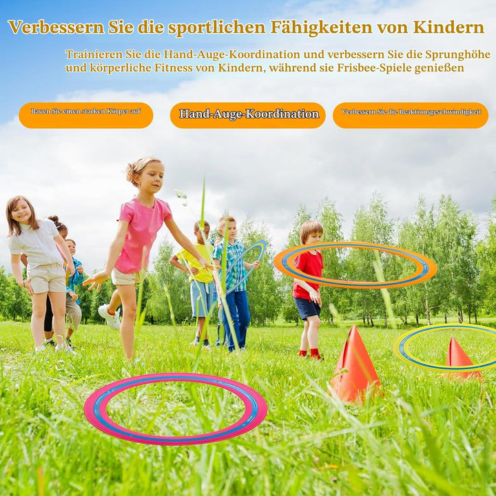 POPAPIE 4 Stück Flying Rîng Wurfring,Würfring-Spielspielzeug,Frisbee Ring Wurfrînge 25 cm,Discs Flug