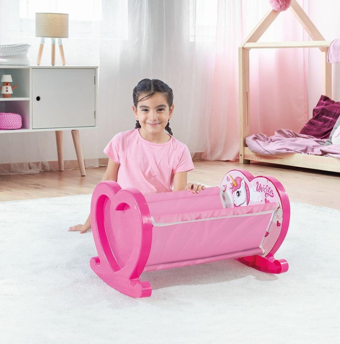 Dolu Unicorn My First Doll Cradle - Pink, Spielzeug-Kinderwagen, Wiege, Kleinkind, kleines Kind