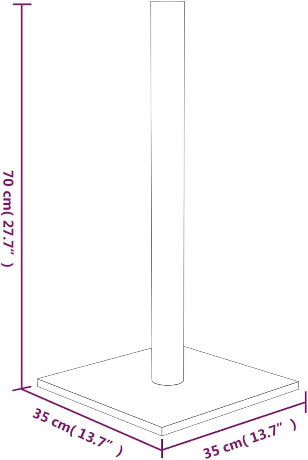 Tidyard Kratzsäule Kratzbaum Katzenkratzbaum Hellgrau 35x35x70 cm 35x35x70 cm Hellgrau, 35x35x70 cm