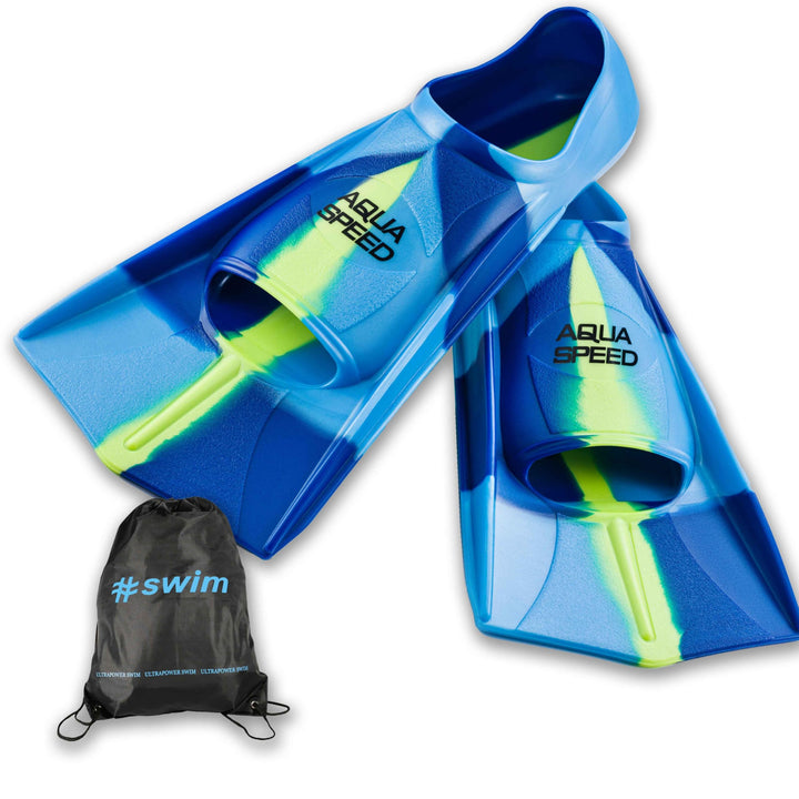 Aqua Speed Kurze Schwimmflossen für Erwachsene und Kinder I HIGH TECH | weiche Trainingsflossen I le