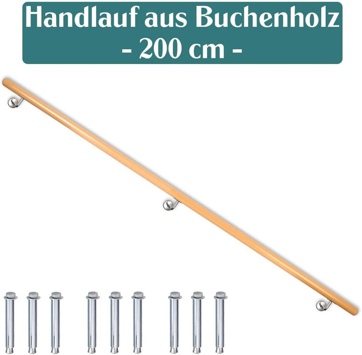 Buche Holz Handlauf Treppengeländer Geländer für Treppe Treppe Wandhandlauf Wand Treppe seitliche Mo