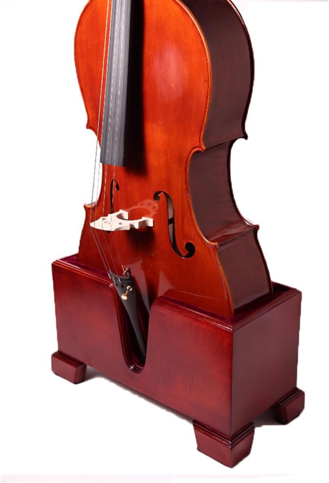 paititi Premium Cello Burgund Ständer massiv Samt Plüsch Kissen 4/4 Volle Grösse
