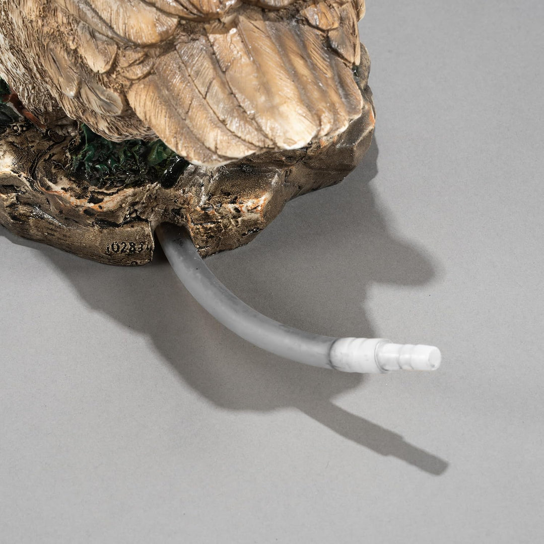 Esotec Wasserspeier Gans mit Küken, Brunnenfigur für Teich &amp; Garten aus Polyresin, Gartenfigur mit 1