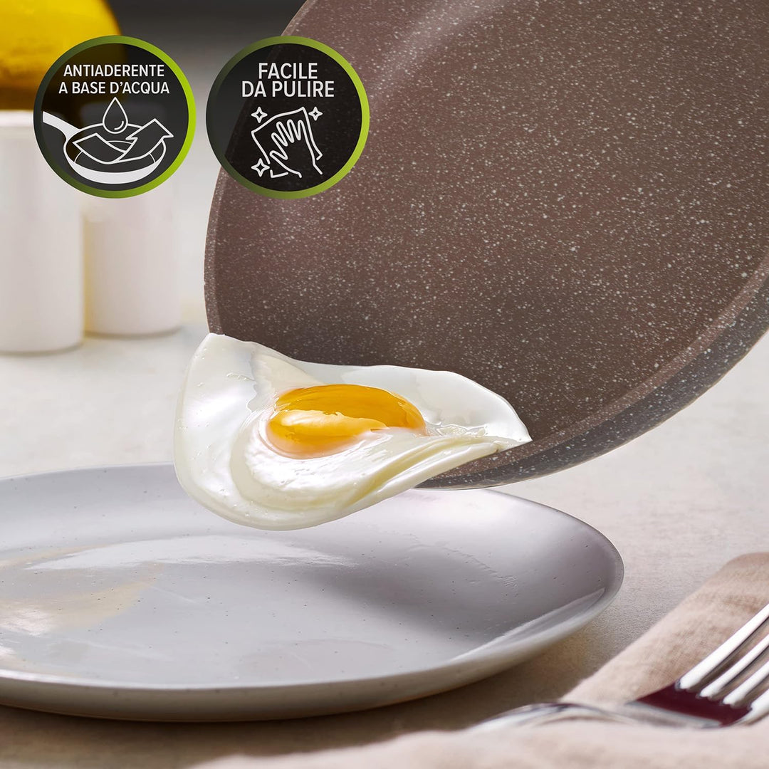 KASANOVA, beschichtete Pfanne 0% Fett, Pfanne für Induktion und alle Kochfelder, mit rutschfestem Gr