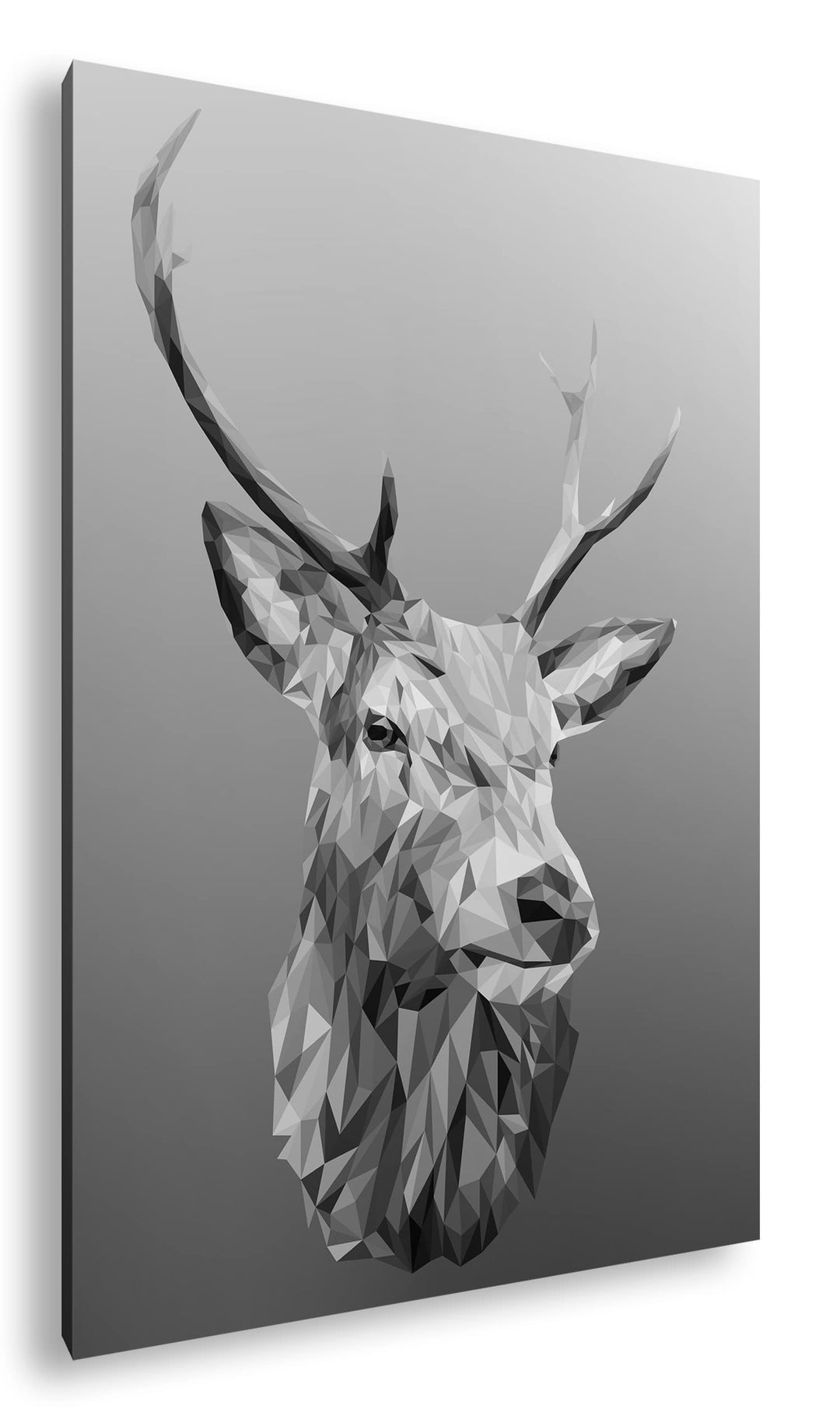 deyoli Illustration eines Hirschkopfes Format: 80x60 Effekt: Schwarz&Weiss als Leinwandbild, Motiv f
