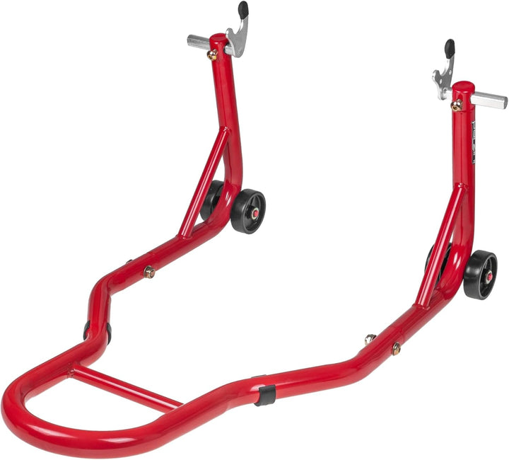 Motorradständer/Montageständer Parzini Strada hinten/Hinterrad, V-förmiger Adapter, rot, gummiert Un