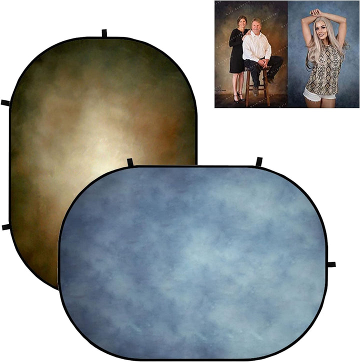 Kate Walimex Falthintergrund 1,5x2m Faltbarer Hintergrund Hellblau-braun Fotografie Hintergrund Meta