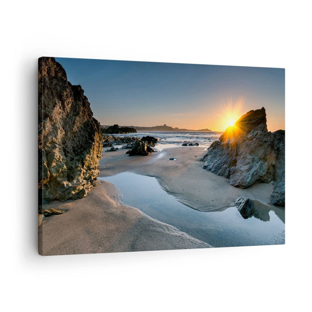 Bilder auf Leinwand Landschaft britisch Ufer Küste Leinwandbild 70x50cm Wandbilder Dekoration Wohnzi
