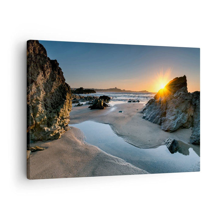 Bilder auf Leinwand Landschaft britisch Ufer Küste Leinwandbild 70x50cm Wandbilder Dekoration Wohnzi
